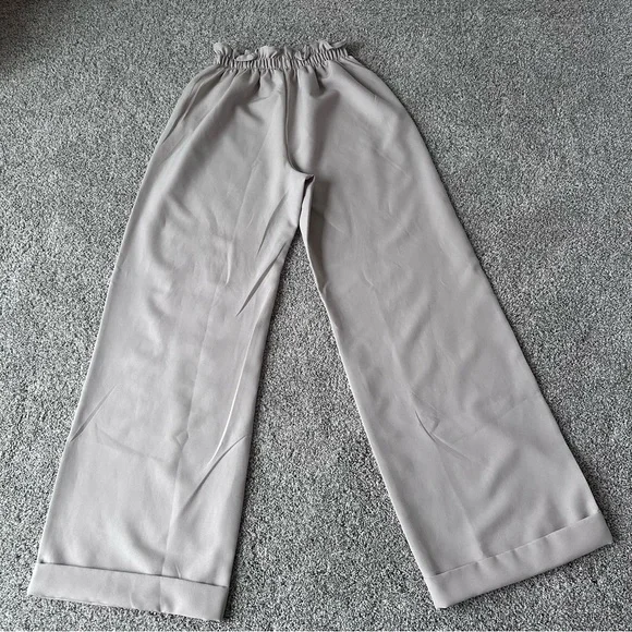 Khaki Wide Leg Trousers Missguided | High Waist | Size 8 Interview Outfit - Picture 9 of 10